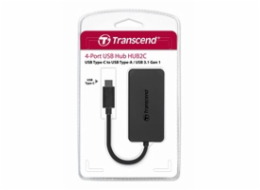 Transcend HUB2C, USB-C/4-Port USB 3.1 Gen 1, černý