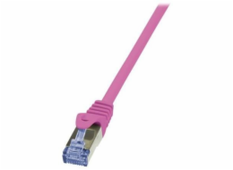 LogiLink CQ3019S Primeline Cat. Konektor 6A Patch Cable RJ45 na kočce RJ45. 6A S/FTP 0,25 m růžová