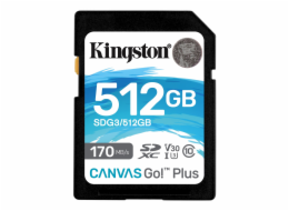 KINGSTON 512GB SDXC Canvas Go! Plus 170R/90W CL10 U3 V30