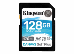 Kingston SDXC karta 128GB Canvas Go! Plus, R:170/W:90MB/s, Class 10, UHS-I, U3, V30