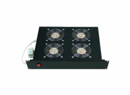 Ventilační jednotka Triton 19" Horizontální 230V/92W, 2U, 4x ventil, bimetalový termostat, bílá