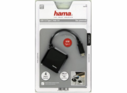 USB hub Hama USB 3.1 typ C 1:4, černý 135750
