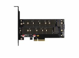 AXAGON PCEM2-D, PCIe x4 - M.2 NVMe M-key + SATA B-key slot adaptér, vč. LP