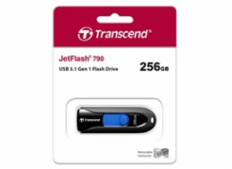 TRANSCEND Flash Disk 256GB JetFlash®790, USB 3.1 (R:100/W:40 MB/s) černá/modrá