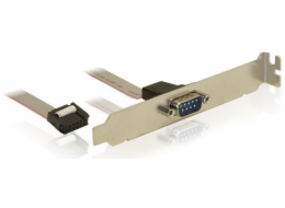 Delock Slot Bracket > 1 x Serial - Sériový panel - 9 pinová IDC (F) do DB-9 (M) - 40 cm