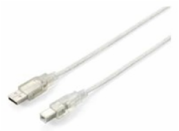Equip USB-A - USB-B USB kabel 1,8 m průhledný (128650)