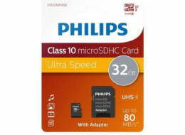 Philips MicroSDHC Card      32GB Class 10 UHS-I U1 vc. Adapter