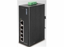 Planet ISW-504PT Průmyslový Switch 5x RJ-45, VLAN + Extend, -40~+75°C, PoE+ 802.3af/at 120W, 12-48VDC power-in