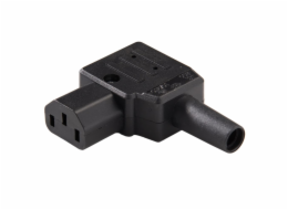 PREMIUMCORD Konektor napájecí 230V na kabel (samice, IEC C14), úhlový