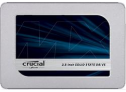 Crucial MX500 500GB, 2,5", SATAIII, SSD, CT500MX500SSD1, 3D TLC 7mm (čtení/zápis: 560/510MB/s; 95/90K IOPS) + 9.5mm adaptér