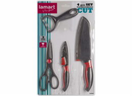 Lamart LT2098 4dílná sada nožů, nůžek a škrabky CUT
