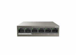 Tenda TEF1106P-4-63W PoE AT switch 4x PoE 802.3af/at, 6x 100Mb/s, PoE celkem 63W, fanless, PoE+