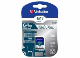 Verbatim SDXC Karte Pro     64GB Class 10 UHS-I             47022
