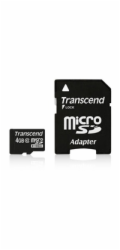 Transcend MicroSD karta SDHC 4GB + Adapter / Class 10