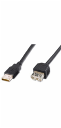 PREMIUMCORD Kabel USB 2.0 A-A 1m, prodlužovací (M/F) šedý