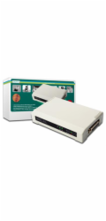 Digitus USB a paralelní tiskový server, 3 porty 1x RJ45, 2x USB A, 1x Centronics DB-36-pinová samec