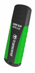 Transcend 64GB JetFlash 810, USB 3.1 (Gen 1) flash disk, černo/zelený, odolá nárazu, tlaku, prachu i vodě