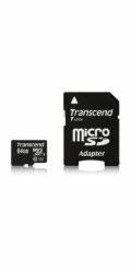 Transcend 64GB microSDXC UHS-I 400x Premium (Class 10) paměťová karta (s adaptérem)