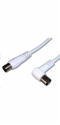 PREMIUMCORD TV kabel anténní propojovací 10m, konektor 90° (koaxiální, M/F, 75 Ohm)