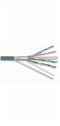 FTP kabel Elite, Cat5E, drát, stíněný, venkovní PE, dvojitý plášť, 305m cívka, černý
