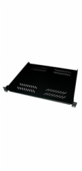 XtendLan 19" police s perforací 1U/280mm, nosnost 25kg, černá