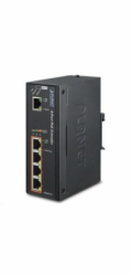 Planet IPOE-E174 PoE extender + switch, IEEE802.3at, 4 + 1x 1000Base-T, DIN, IP30, 60W