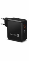 CONNECT IT QUICK CHARGE 3.0 nabíjecí adaptér 2x USB (3,4A), QC 3.0, černý