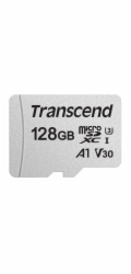 Transcend 128GB microSDXC 300S UHS-I U3 V30 A1 3D TLC (Class 10) paměťová karta (bez adaptéru), 95MB/s R, 45MB/s W