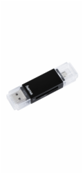 HAMA čtečka paměťových karet Basic USB 2.0/micro USB OTG/ SD/microSD/ černá