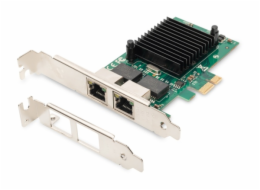 Digitus Karta Gigabit Ethernet PCI Express, dvouportová 32bitový držák s nízkým profilem, čipová sada Intel