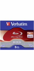 1x5 Verbatim BD-RE Blu-Ray 50GB 2x Speed, White Blue Surface JC