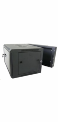 XtendLan 19" dvoudílný nástěnný rozvaděč 12U 600x550, nosnost 60 kg, skleněné dveře, svařovaný,černý