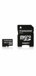 TRANSCEND MicroSDHC karta 4GB Class 4 + adaptér