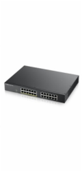 Zyxel GS1900-24EP 24-port Gigabit Smart Managed PoE Switch, 24x gigabit RJ45 (z toho 12x PoE), PoE budget 130W
