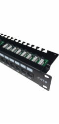 Datacom 3094 DATACOM Patch panel 19" UTP 24 port CAT6 LSA 1U BK (3x8p)hor.zářez