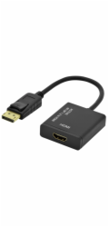 Ednet kabelový adaptér DisplayPort, DP samec - HDMI typ A samice, 0,2m, UHD 4K, aktivní, CE, zlato, černý