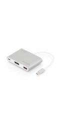 DIGITUS USB Type-C 4K DisplayPort Multiport Adapter, 3-Port