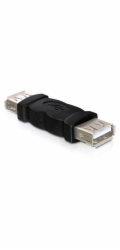 Delock USB Adapter, USB A černý samice/samice (spojka)