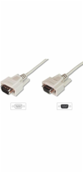 Digitus sériový kabel prodlužovací DB9 M/F 3m, lisovaný,  šedý