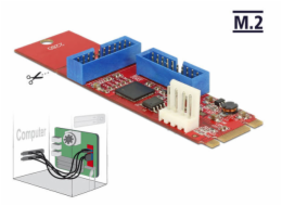 DeLOCK M.2 Key B+M zástrčka > 2 x USB 3.0 header zástrčka, převodník
