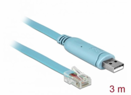 Delock - Sériový kabel - USB (M) do RJ-45 (M) - 3 m - EIA-232 - modrá