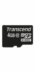 TRANSCEND MicroSDHC karta 4GB Class 10, bez adaptéru