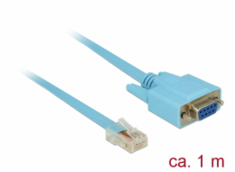 Delock Adaptér RS-232 DB9 samice > 1 x Sériový RS-232 RJ45 samec 1 m