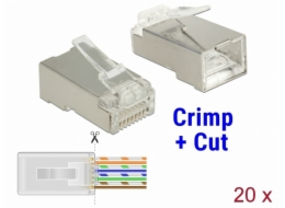 RJ45 Crimp+Cut Stecker Cat.5e STP
