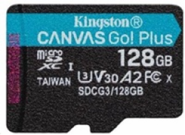 KINGSTON 128GB microSDHC Canvas Go! PLus 170R/100W U3 UHS-I V30 Card bez adapteru