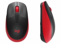 Logitech M190/Kancelářská/Optická/Bezdrátová USB/Černá-červená