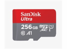 SanDisk MicroSDXC karta 256GB Ultra (100MB/s, Class 10, Android) + adaptér