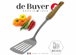 Obracečka s otvory de Buyer, 2701.06, B BOIS, nerez a bukové dřevo, robustní
