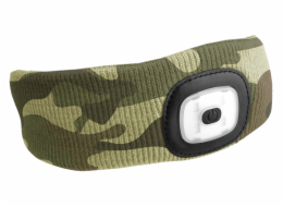 SIXTOL Čelenka s čelovkou 180lm, nabíjecí, USB, univerzální velikost, bavlna/PE, maskáčová SIXTOL