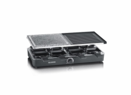 Raclette gril Severin, RG 2371, přír. kámen/litina, lívanečník 4ks, 8 pánviček, 1500W